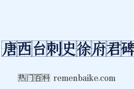 唐西台刺史徐府君碑是什么意思的图片
